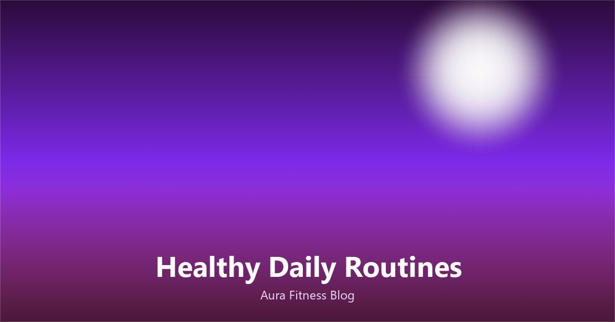 Healthy morning routine items including water and workout clothes