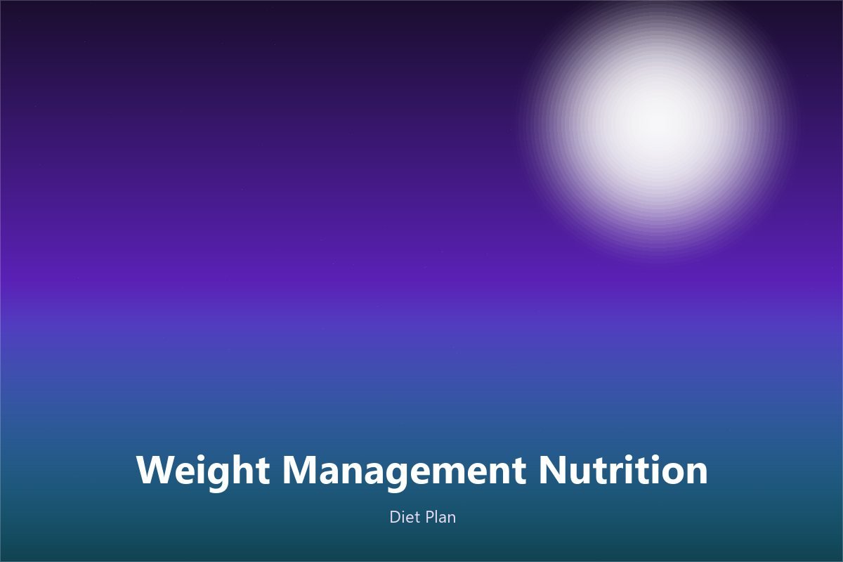 Weight Management Nutrition