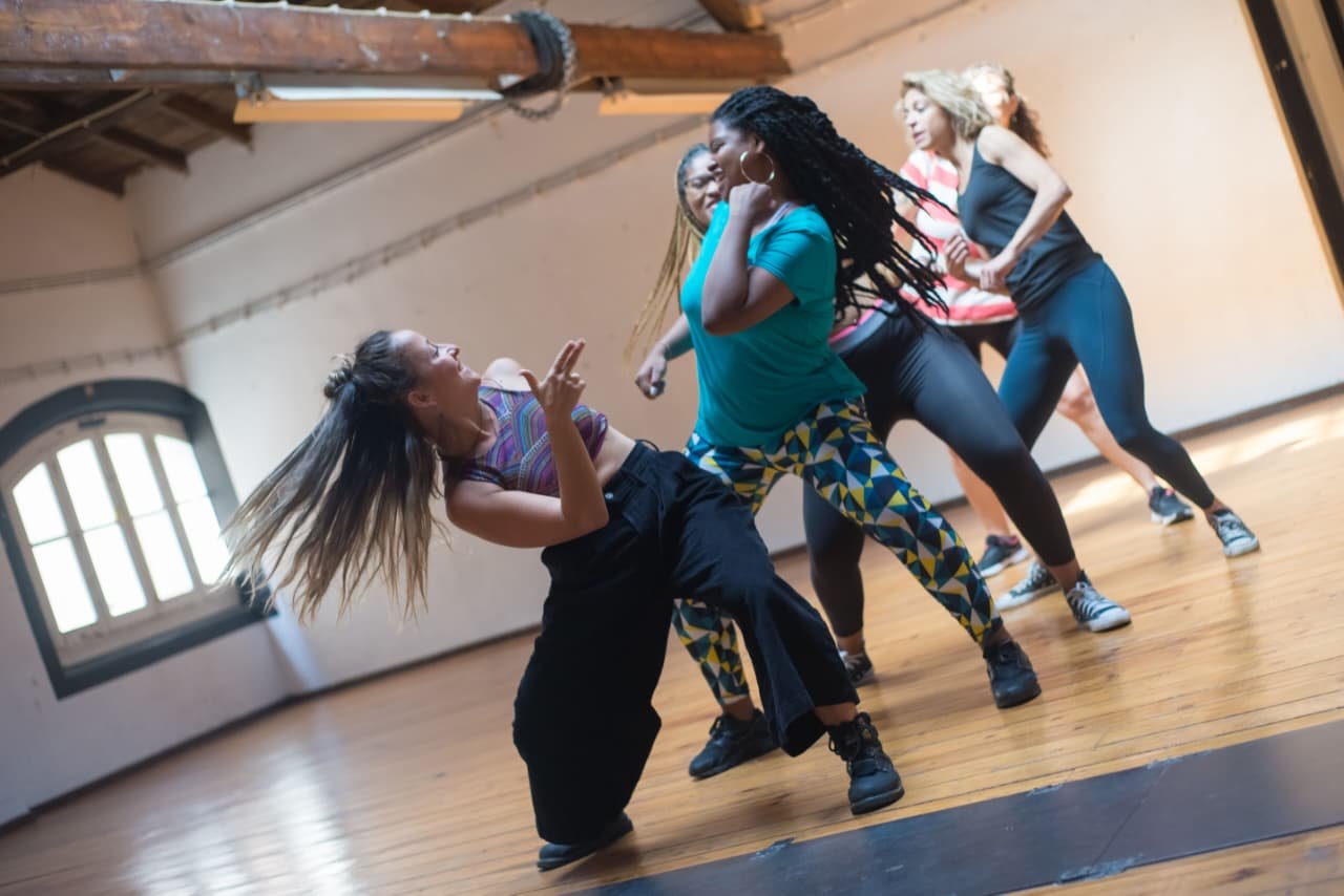 Aerobics class at Aura Fitness Studio